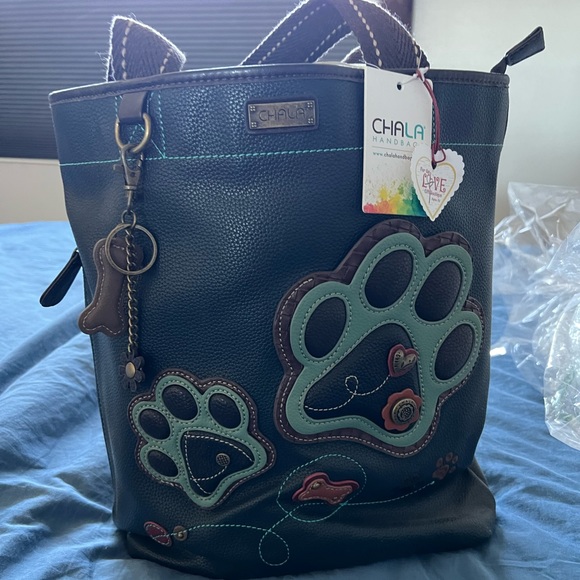 Paw Print Leather Tote - Picture 1 of 4
